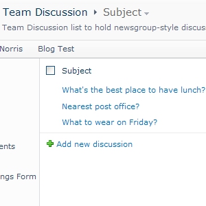 SharePoint Team Discussion